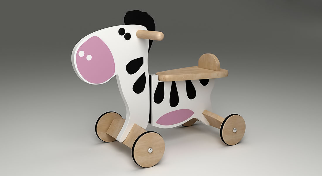 Model 3D jeździka dla dzieci. 